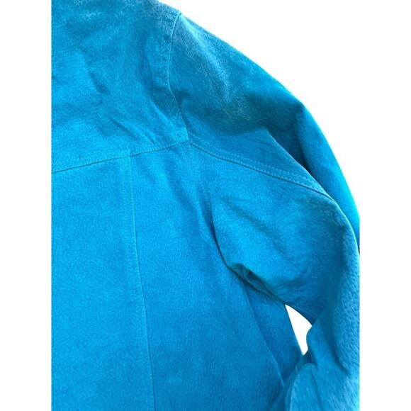 Carrie Allen Women's Genuine Suede Leather Button Front Jacket Size Medium - Picture 6 of 6